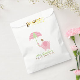 Bolsa De Papel Baby Shower Chica Elefante Rosa