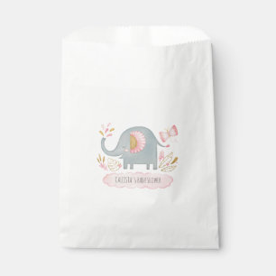 Bolsa De Papel Baby Shower Chica elefante rosado