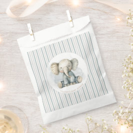 Bolsa De Papel Baby Shower con rayas azules de cacahuete pequeño