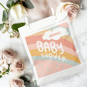 Bolsa De Papel BABY SHOWER Cute nubes PERSONALIZADO de lluvia arc