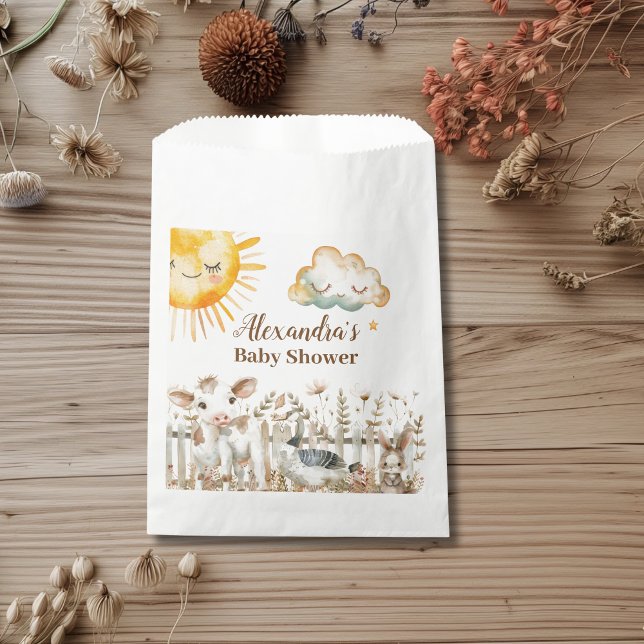Bolsa De Papel Baby Shower de animales de granja (Subido por el creador)