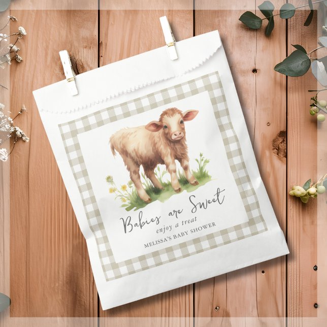 Bolsa De Papel Baby Shower de animales de granja de vacas (Subido por el creador)