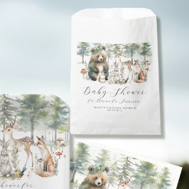 Bolsa De Papel Baby Shower de animales de la selva de ardilla de 