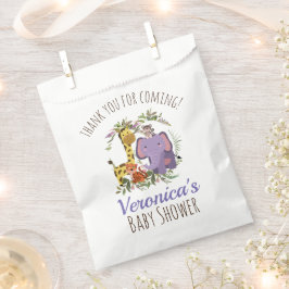 Bolsa De Papel Baby Shower de animales salvajes en la jungla