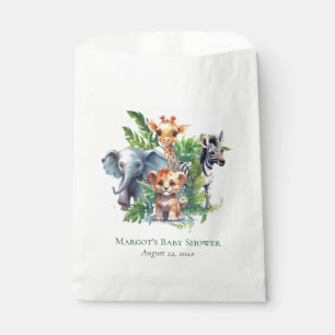 Bolsa De Papel Baby Shower de animales tropicales de Safari de la