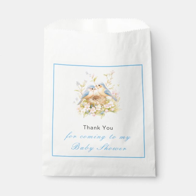 Bolsa De Papel Baby Shower de aves de primavera (Anverso)