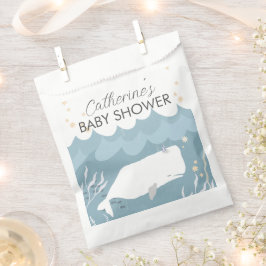 Bolsa De Papel Baby Shower de ballena blanca bonito
