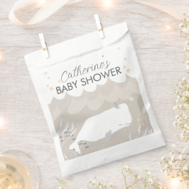 Bolsa De Papel Baby Shower de ballena blanca neutra beige