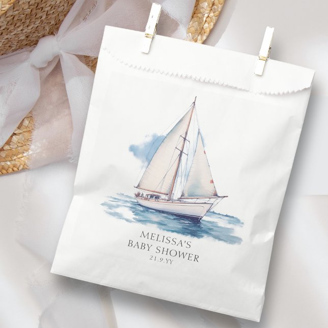 Bolsa De Papel Baby Shower de barco de vela (Subido por el creador)