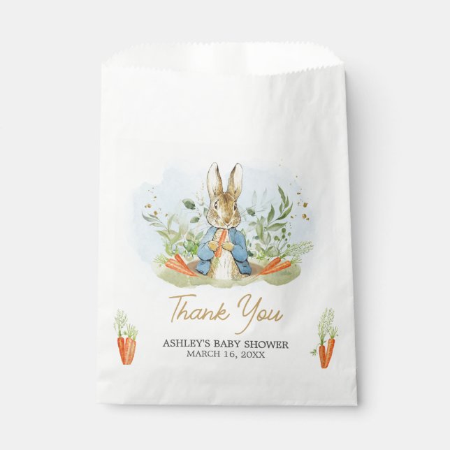 Bolsa De Papel Baby Shower de Blue Peter Rabbit (Anverso)