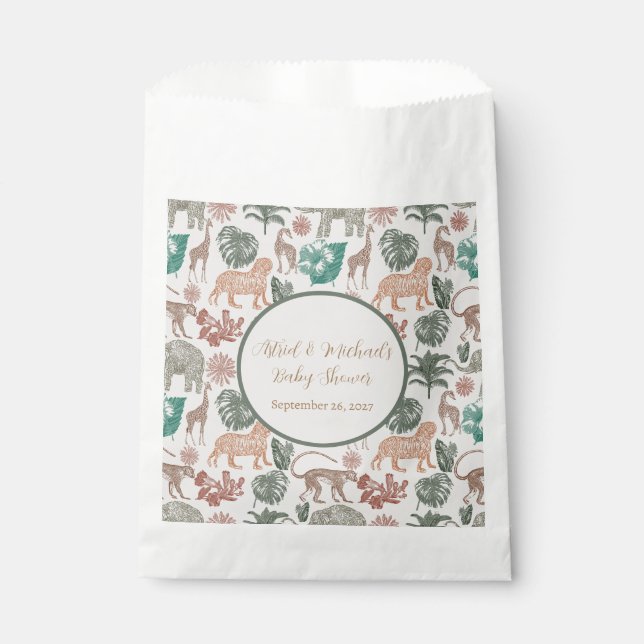 Bolsa De Papel Baby Shower de Boho Jungle Safari (Anverso)