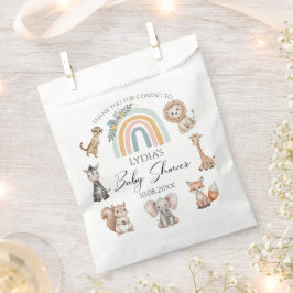 Bolsa De Papel Baby Shower de Boho Woodland Jungle Animals
