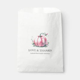 Bolsa De Papel Baby Shower de calabaza rosa