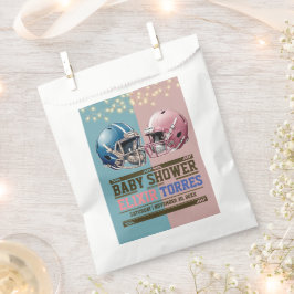 Bolsa De Papel Baby Shower de cascos de fútbol americano azul y r