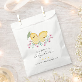 Bolsa De Papel Baby Shower de Citrus de limón simple
