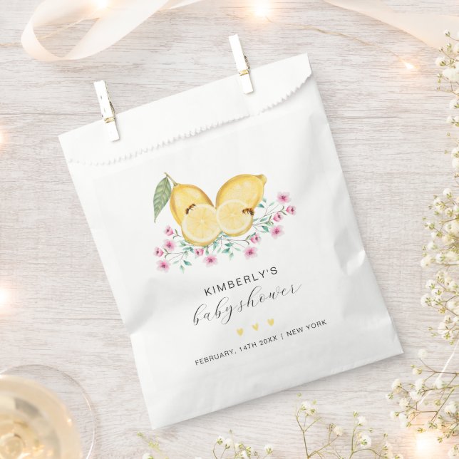 Bolsa De Papel Baby Shower de Citrus de limón simple (Cortado)