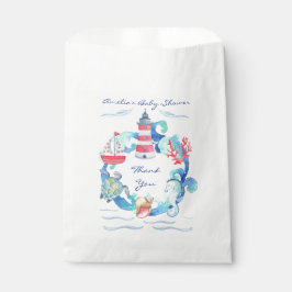 Bolsa De Papel Baby Shower de color de agua neutra de género náut