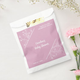 Bolsa De Papel Baby Shower de color rosa Floral Vintage