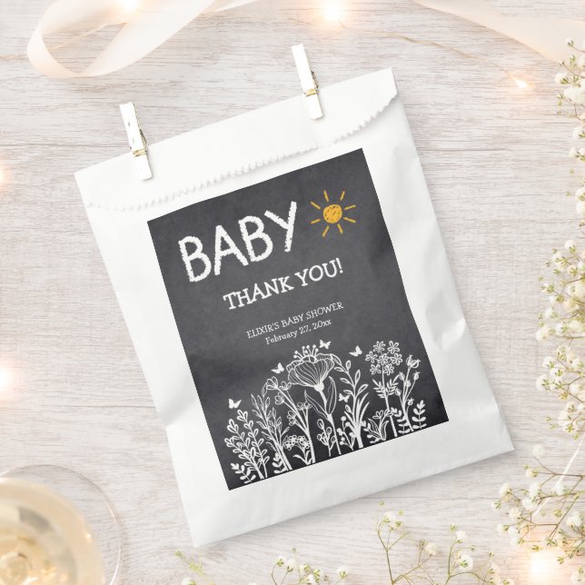 Bolsa De Papel Baby Shower de dibujo de la primavera del bebé en  (Cortado)