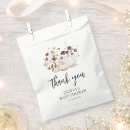 Bolsa De Papel Baby Shower de Flor Silvestre de Otoño