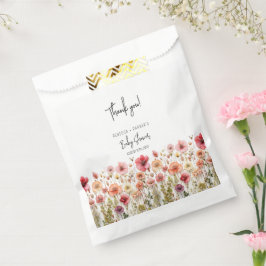 Bolsa De Papel Baby Shower de flores frescas Boho