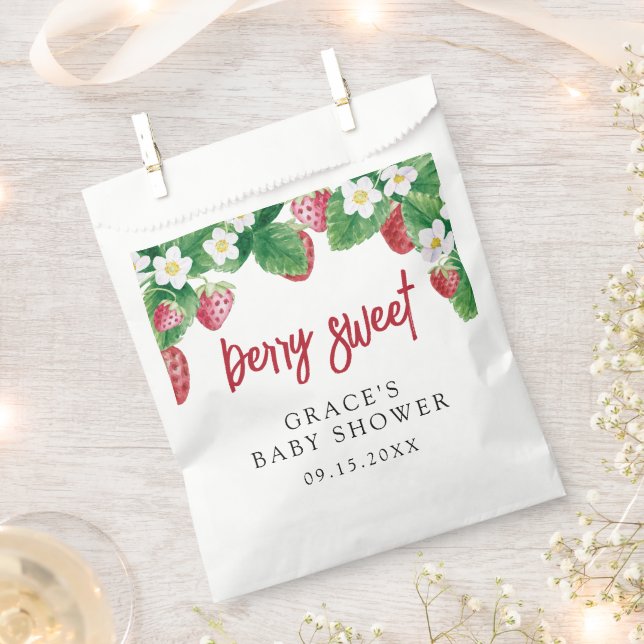 Bolsa De Papel Baby Shower de fresa de verano (Cortado)