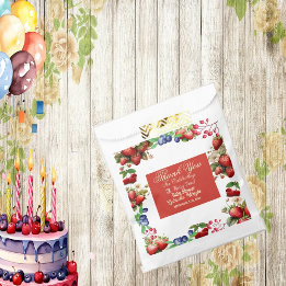 Bolsa De Papel Baby Shower de fresa roja | Blue Berry Sweet Cute