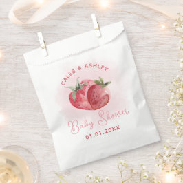 Bolsa De Papel Baby Shower de fresa rosada