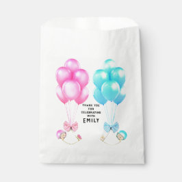 Bolsa De Papel Baby Shower de gemelos