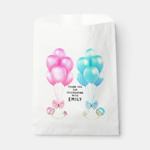 Bolsa De Papel Baby Shower de gemelos