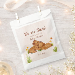 Bolsa De Papel Baby Shower de gemelos neutrales por género
