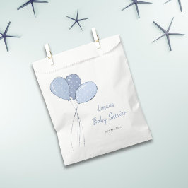 Bolsa De Papel Baby Shower de globo azul simple