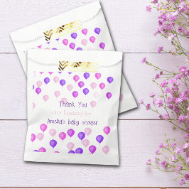 Bolsa De Papel Baby Shower de globos rosados de bonito