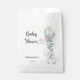 Bolsa De Papel Baby Shower de globos y elefantes