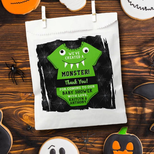 Bolsa De Papel Baby Shower de Halloween "Hemos creado un monstruo (Subido por el creador)