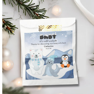Bolsa De Papel Baby Shower de invierno de los animales del Ártico
