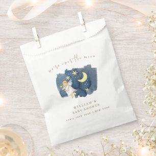 Bolsa De Papel Baby Shower de la estrella de Angel Moon simple
