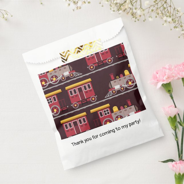 Bolsa De Papel Baby Shower de la Fiesta del Cumpleaños del Tren (Sellado)