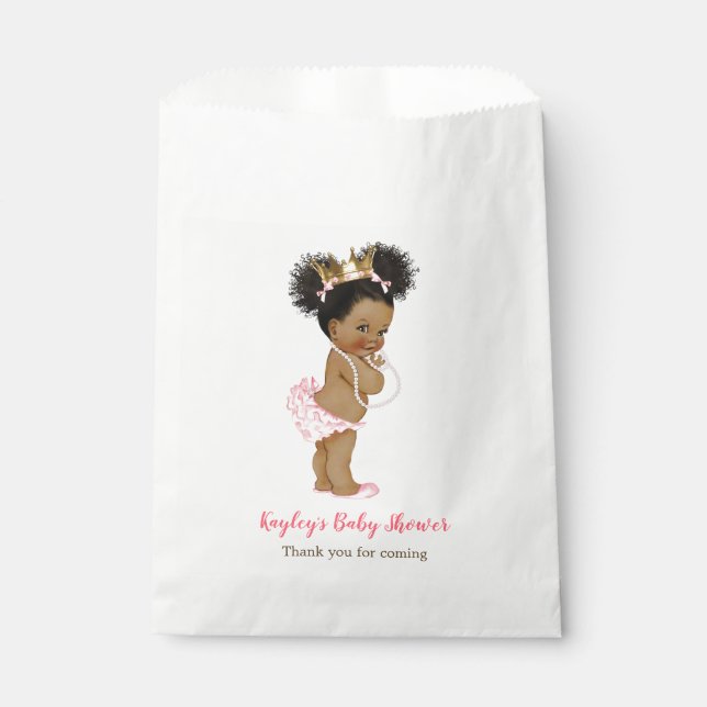 Bolsa De Papel Baby Shower de la princesa vieja africana (Anverso)