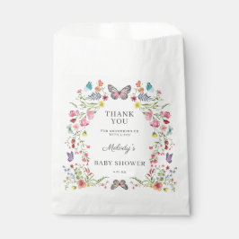 Bolsa De Papel Baby Shower de mariposa silvestre