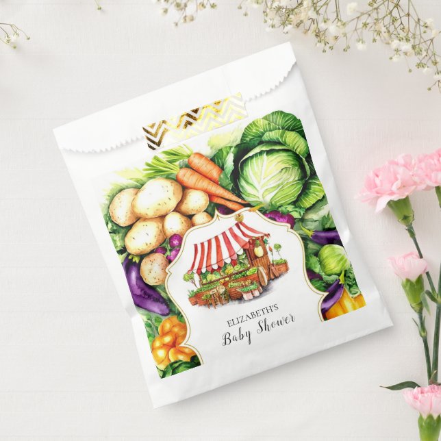 Bolsa De Papel Baby Shower de mercado de granjeros mágicos (Sellado)