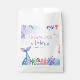 Bolsa De Papel Baby Shower de Mermaid de color agua