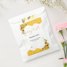 Bolsa De Papel Baby Shower De Mommy-To-Bee De Sunflower Honeycomb