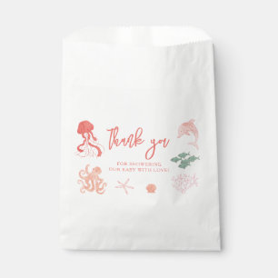 Bolsa De Papel Baby Shower de Ocean Animal Pink