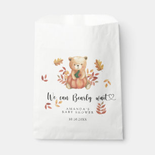 Bolsa De Papel Baby Shower de osito de peluche de otoño