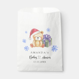 Bolsa De Papel Baby Shower de oso de peluche de invierno