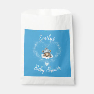 Bolsa De Papel Baby Shower De Oso De Teddy De Nieve Emocionado