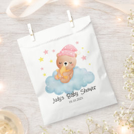 Bolsa De Papel Baby Shower de oso pequeño rosado