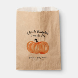 Bolsa De Papel Baby Shower de parche de calabaza