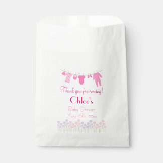 Bolsa De Papel Baby Shower de ropa rosada